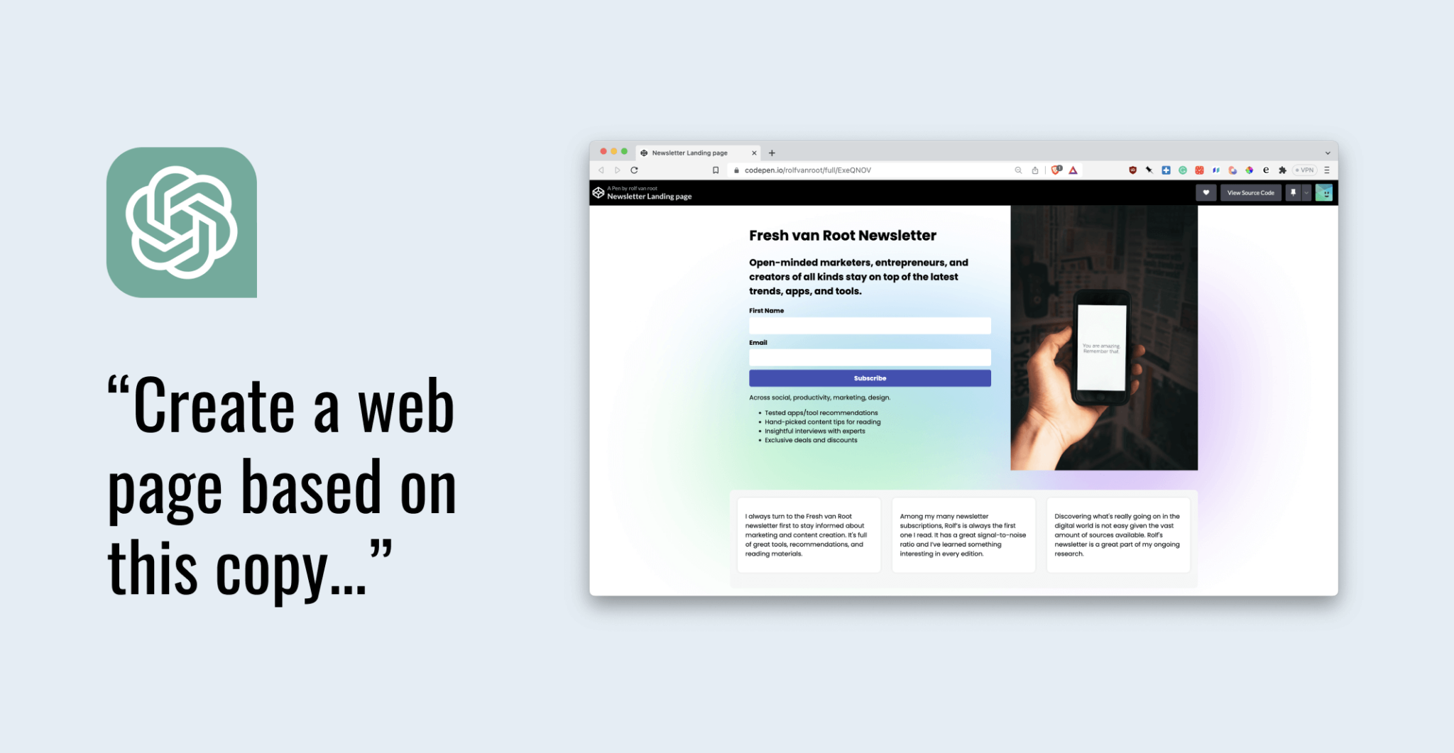 How to Create a Landing Page With ChatGPT (From First Prompt to ...