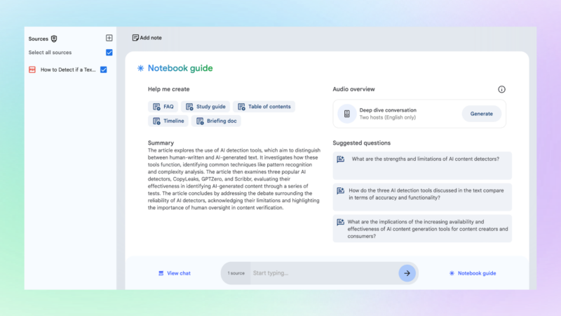 A Guide to Using NotebookLM by Google (How To + Examples)